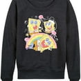 thumbnail image 3 of Spongebob Squarepants - Cute Face Rainbow - Women's French Terry Long Sleeve Shirt, 3 of 6