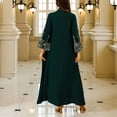 thumbnail image 4 of Xuniizn Muslim Dresses for Women, Maxi Long SLeeve V Neck Embroidery Fall Loose Dress, Soft Comfy Elegant Ethnic Dress, 4 of 4