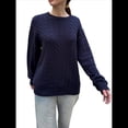 thumbnail image 1 of Suéteres de Cuello Redondo para Mujer, de Punto , Suaves, Informales, Modernos, Clásicos, de Larga, para Otoño. Azul Marino M, 1 of 7