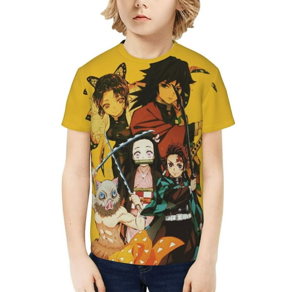 Demon Slayer: Kimetsu No Yaiba Kids T-Shirt 3d Printed Graphic T-Shirts Boys And Girls Short Sleeve Shirts For Youth Kids X-Small