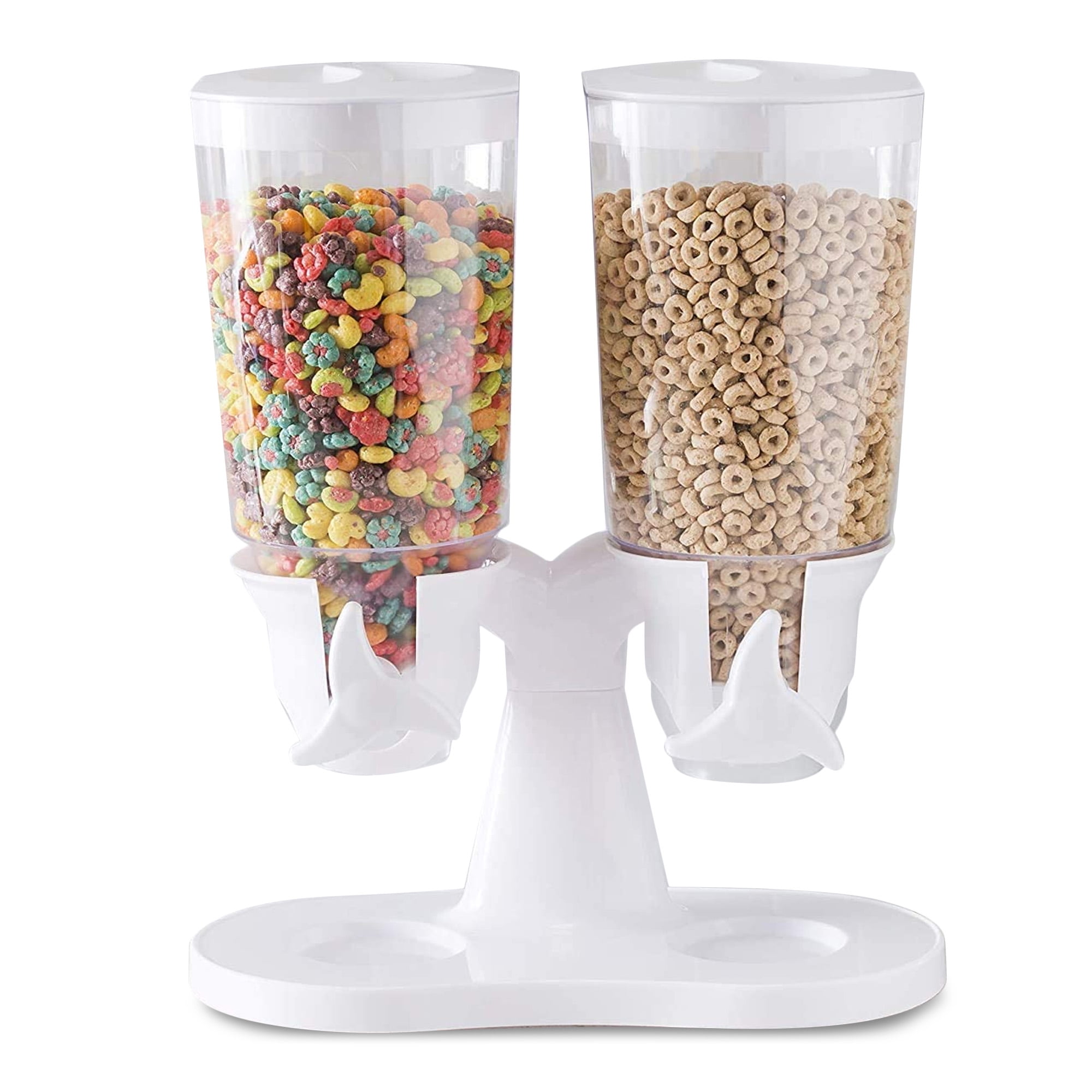 Double Dispenser for Cereals United Entertainment Cereal Dispenser Silver Cereal Dispenser Cornflakes and Cereals 