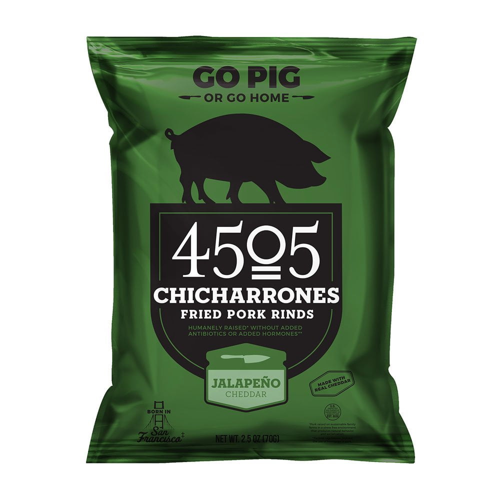 4505 Chicharrones Fried Pork Rinds Jalapeno Cheddar -- 2.5 oz Pack of 2