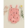 thumbnail image 2 of Suealasg Baby Girl Romper Sleeveless Cute Print Bow Front Bodysuit 3 6 12 18 Months Infant Newborn Girl Summer One Piece Clothes, 2 of 7