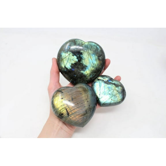 XL Large Labradorite Puffy Heart, Natural Crystal, Gift, Meditation, Metaphysical, Reiki, Healing Crystals, Stone Heart, Throat Chakra