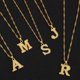 thumbnail image 3 of Collar con colgante de letra mayúscula en inglés, collar dorado, estilo cubano, 26 unidades, 3 of 6