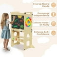 thumbnail image 6 of KidsBuddy 4-in-1 Toddler Standing Tower,Foldable Toddler Kitchen Tower,Kids Kitchen Step Stool with Blackboard and Wooden Learning Clock,Toddler Stool Helper for Kids, 6 of 8