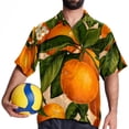 thumbnail image 4 of Tangerine Men's Short Sleeve Shirts, Casual Hawaiian Print Button Down Summer Beach Top Unisex, 4 of 6