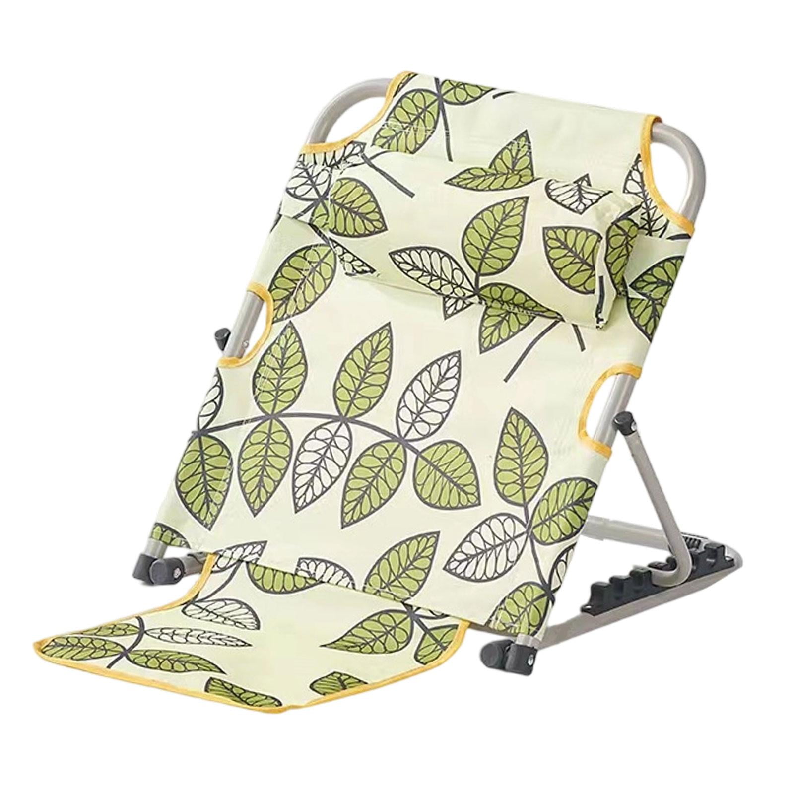 CarpNettore Bed Backrest Adjustable Change Angle Foldable Chair for Seating Read Resting Green Leaves