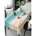 thumbnail image 6 of Turquoise Table Cloth, Ocean Wave Stripes Modern Abstract Beach Waterproof Tablecloth for Rectangle Tables, Reusable Washable Fabric Table Cover for Restaurant Kitchen Dining Tables 54"x108", 6 of 6