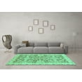 thumbnail image 3 of Ahgly Company Indoor Round Oriental Turquoise Blue Traditional Area Rugs, 6' Round, 3 of 4
