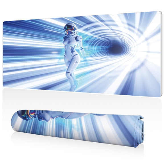 LIVEKEY Futuristic Robot Runner Mouse Pad 80x40x0.3cm Extra Large Full Desk Coverage Non Slip Durable Easy Clean Stitched Edges for Gaming and Office