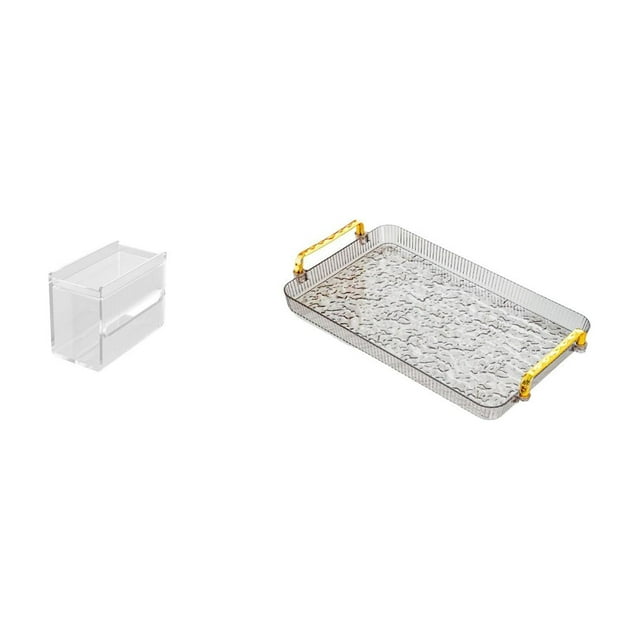 Caja moderna de acrílico para almacenar y dispensar papel higiénico, con soporte de pared para pañuelos y bandeja multifuncional para postres o mesa d