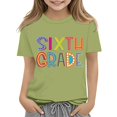 thumbnail image 3 of UACY Girls Sixth Grade Back to School T Shirt Short Sleeve Crew Neck Cotton Casual Summer Graphic Tee (Light Green, 8-9 Years), 3 of 6