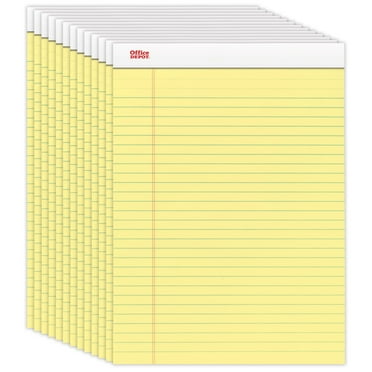 Office Depot Brand Perforated Writing Pads, 8 1/2"""" x 11 3/4"""", Legal Ruled, 50 Sheets,