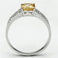 thumbnail image 3 of Luxe Jewelry Designs Rhodium Finish Sterling Silver Women's Engagement Ring with Champagne CZ Stone, 3 of 4