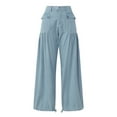 thumbnail image 6 of Mepaouo Women's Wide Leg Jeans High Waisted Plus Size Loose Fit Baggy Casual Denim Pants(Blue,S), 6 of 9