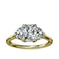 thumbnail image 1 of 1.00 Carat Excellent Radiant Cut Real Diamond New Design Three Stone Ring for Wedding Solid 18K Yellow Gold Size 11, 1 of 8