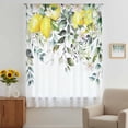 thumbnail image 3 of Summer Lemon Sheer Curtains 63 Inches Long, Spring Floral Eucalyptus Leaves Botanical Light Filering Curtains, Breathable Simi Curtain Privacy Drapes for Living Room Bedroom Window Treatment, 3 of 9