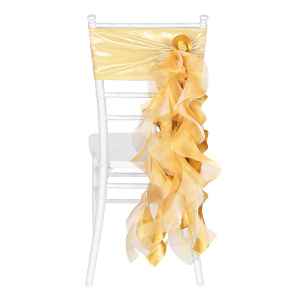 Pastel Yellow new design 6 PK Curly Willow Chair Sash 