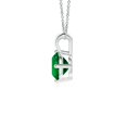 thumbnail image 2 of ANGARA Round Lab Grown 1.2 Ct Emerald Solitaire V-Bale Pendant for Women in 14K White Gold (Size-7mm) | May Birthstone, Birthday, Anniversary, Jewelry Gift for Women | Lab-Grown Emerald Necklace, 2 of 8