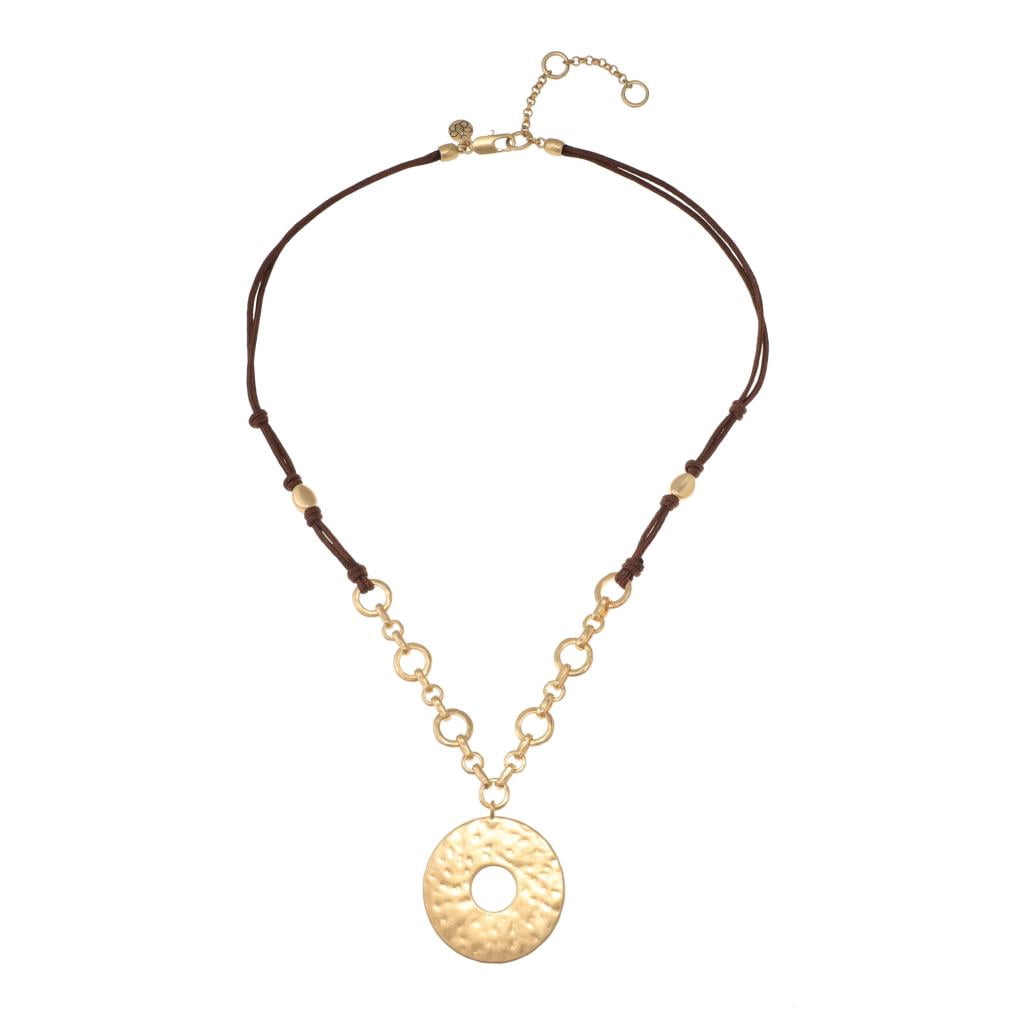 Bella Uno Women's Disc Pendant Necklace in Recycled Metal