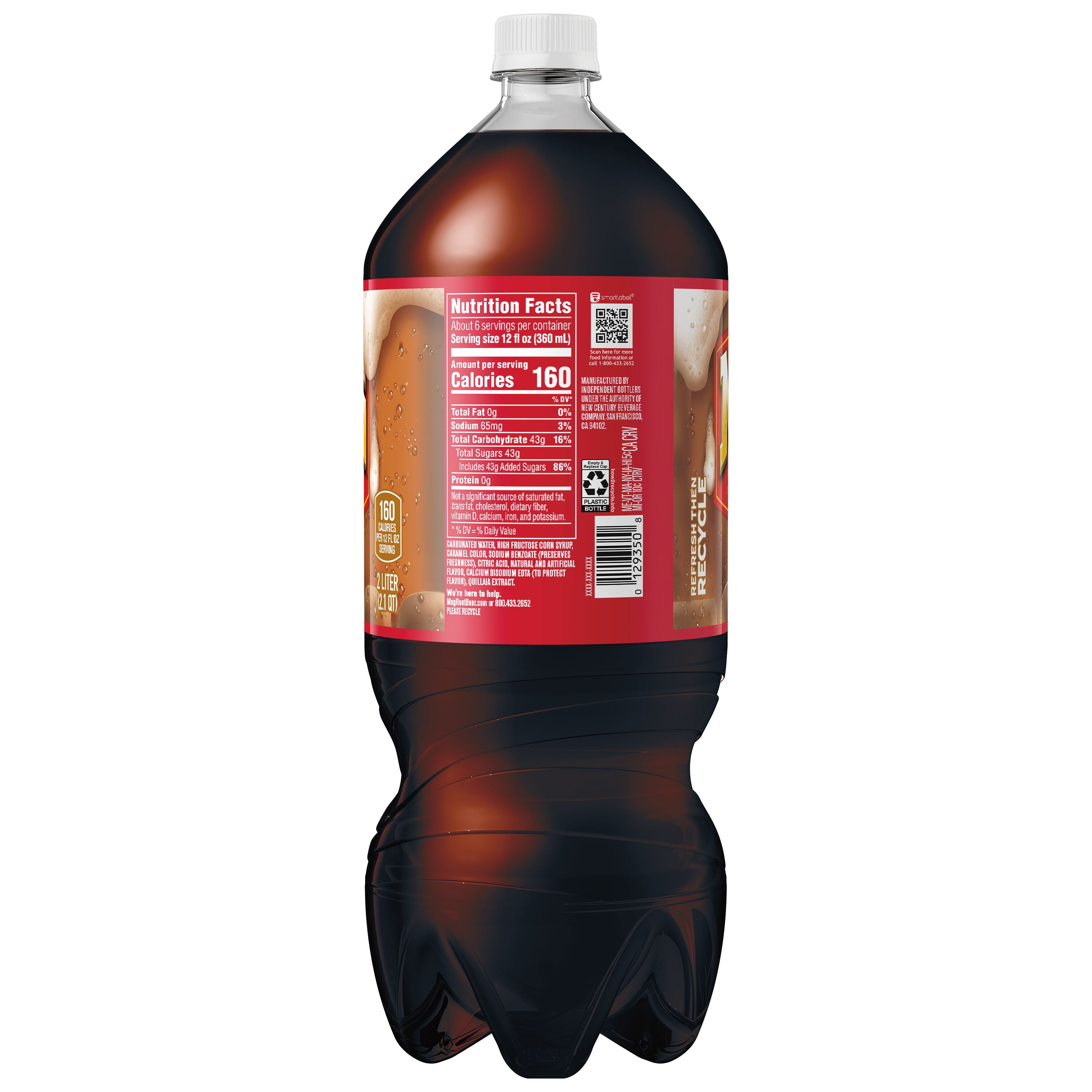 Mug Root Beer Soda 2 Liter Plastic Bottle