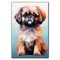 thumbnail image 3 of Thuan Pekingese Art Funny Dog Canvas Wall Art Watercolor Animal Cute Puppy Painting Canvas Prints for Farmhouse Kitchen Bedroom Bathroom Decor Framed and Ready to Hang, 3 of 6