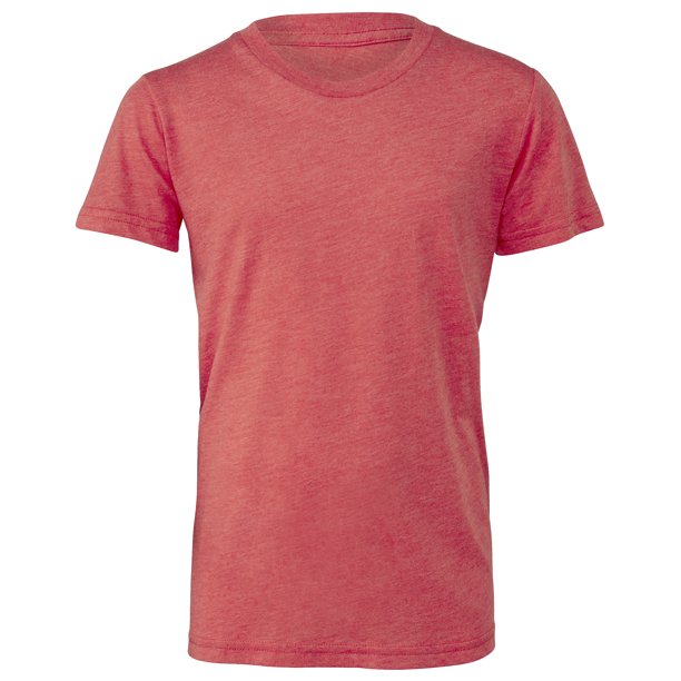 Bella + Canvas - Camiseta de manga corta para niño (Rojo Claro Jaspeado)