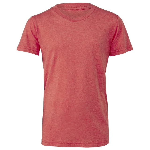 Bella + Canvas - Camiseta de manga corta para niño (Rojo Claro Jaspeado)