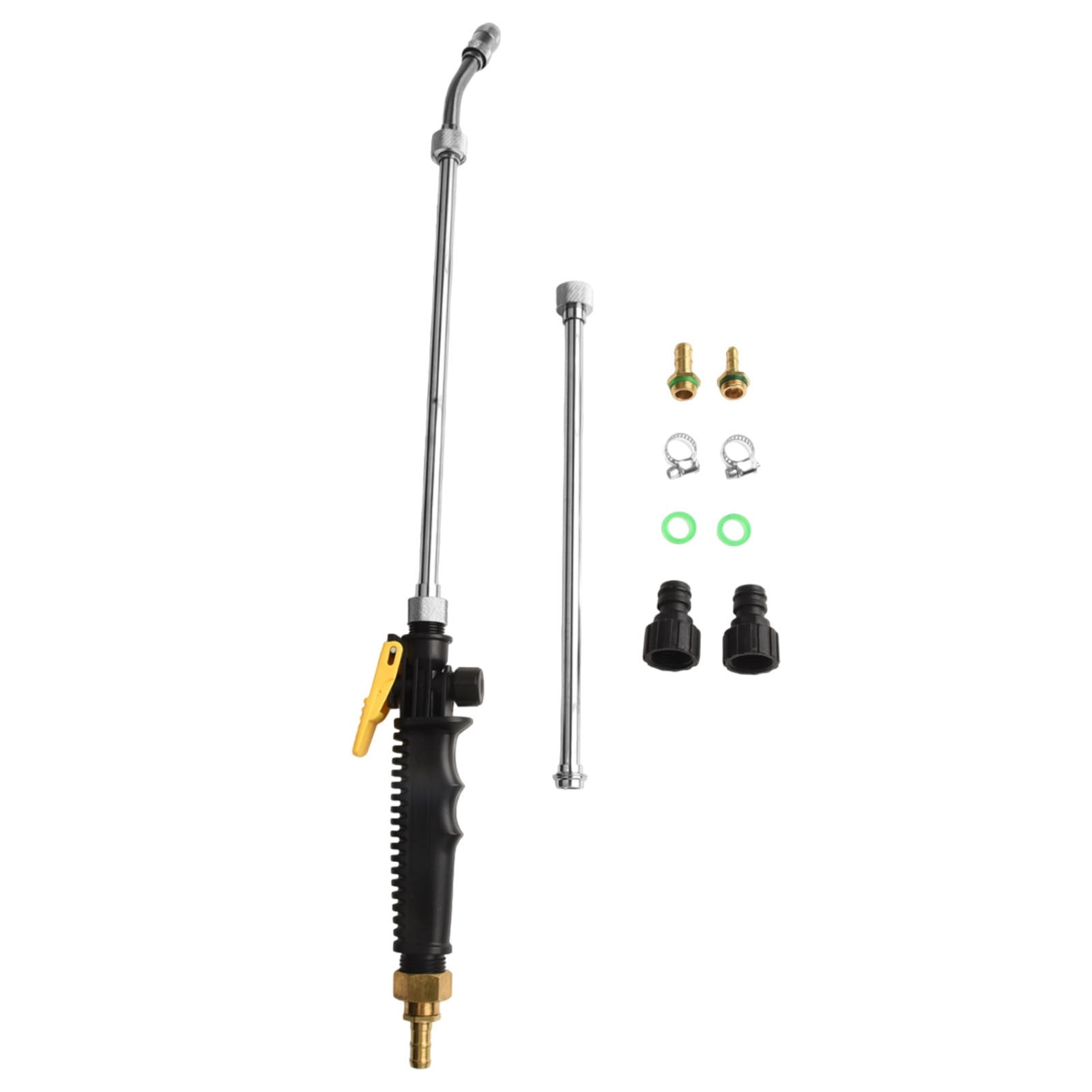 Adjustable Garden Sprayer Wand with Brass Barbs for 3/8\" 1/4\" Hose, Stainless Steel Retractable Spray Nozzle, Lockable Handle, Multi-Length Design for Car Wash, Plant Watering, Cleaning