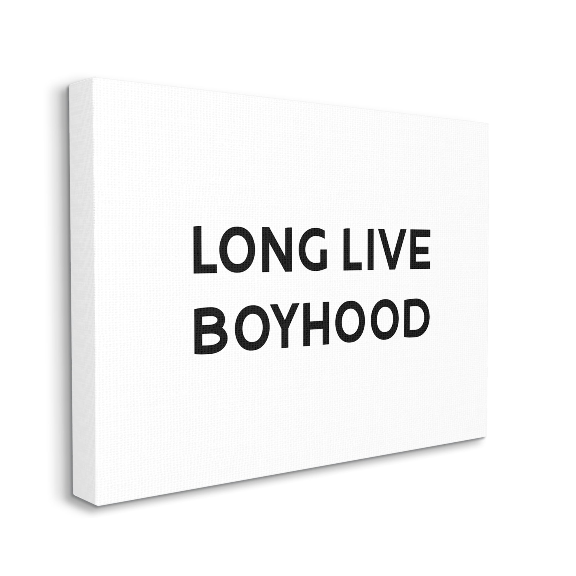 Stupell Industries Long Live Boyhood Kids' Motivational Phrase Black White, 48 x 36, Design by Daphne Polselli