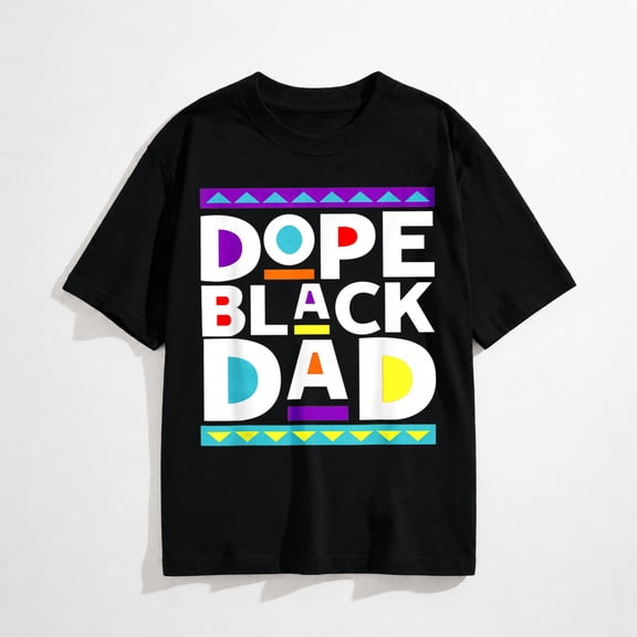 Proud Black Dad Graphic T-Shirt, New Dad African American Father Casual Tee