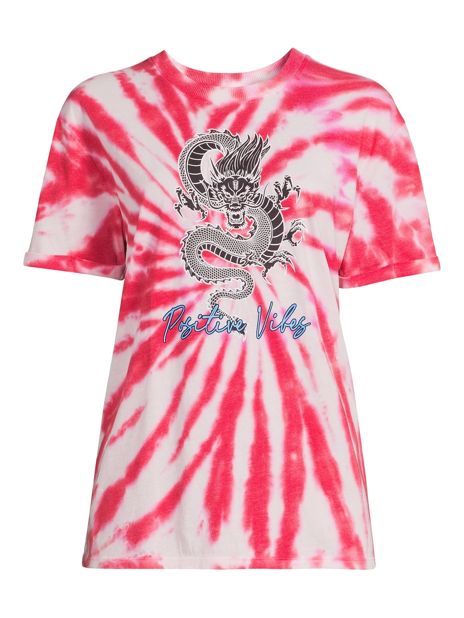 No Boundaries Juniors’ Tie Dye Boyfriend T-Shirt