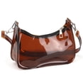 thumbnail image 2 of Gustave Women Clear Tote Shoulder Bag Stadium Approved Small Jelly Underarm Bag Crossbody Handbag Transparent PVC Clutch Purse for Concerts Sports Events Travel - Brown, 2 of 8