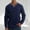 Dark Blue, variant on Mens Thick Sweatshirt, Mens Solid Color V Neck Slim Shirt Long Sleeve Casual Fashion Comfortable Top