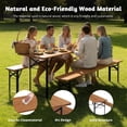 thumbnail image 6 of Ktaxon 6' Wooden Outdoor Folding Patio Camping Picnic Table Set with Bench, Brown, 6 of 9