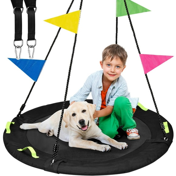 Platillo volador Tree Swing HeyZoo de 101,6 cm para niños y 408,23 kg, color negro