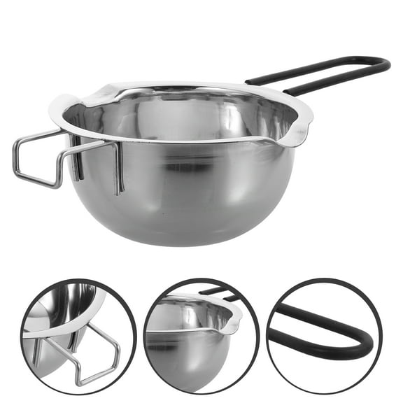 ORDDIART 1Pack Melt Chocolate Pot with Double Boiler for Cooking Utensil 304 Stainless Steel 11.6x5.5x2.4in