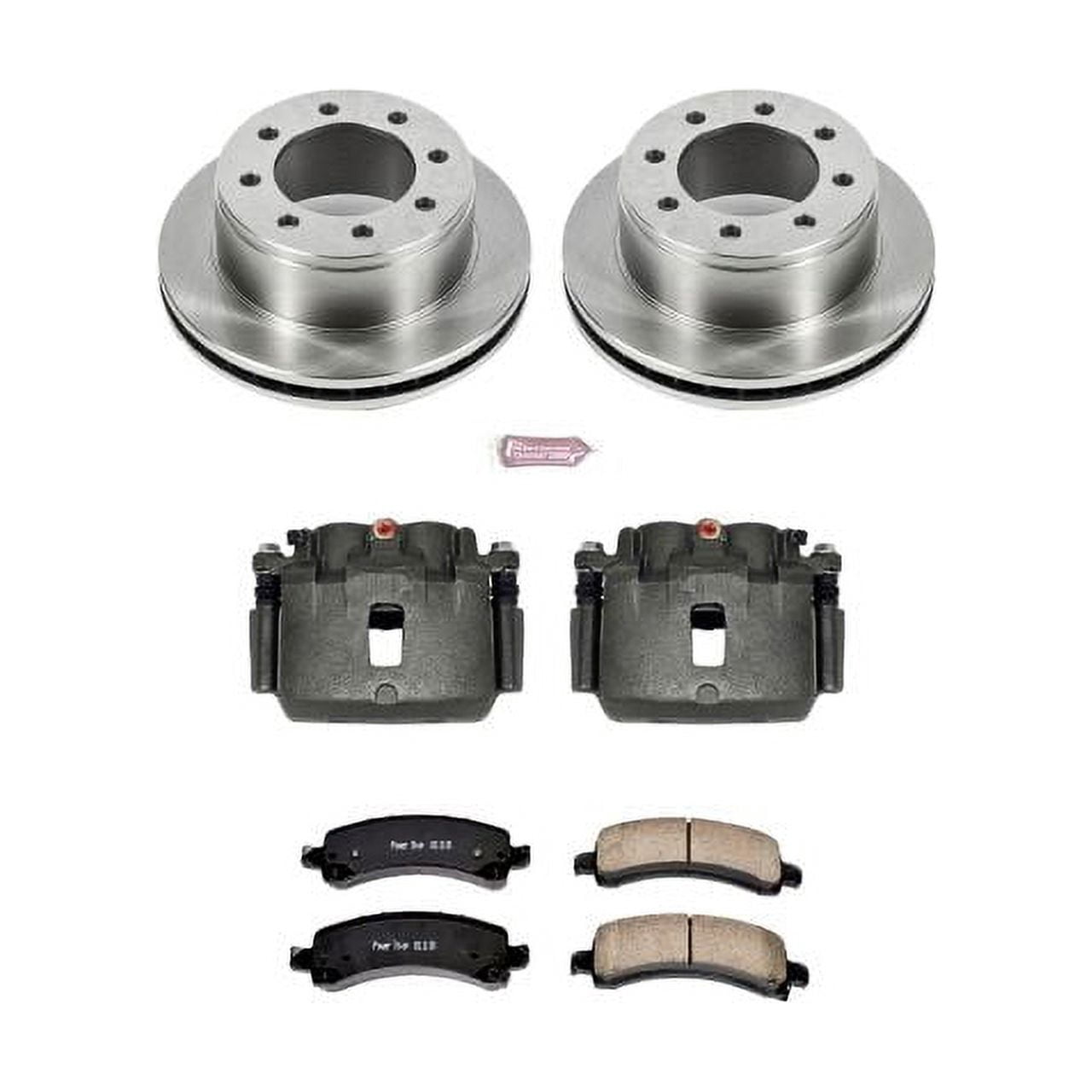 PowerStop Rear Stock Replacement Brake Pad and Rotor Kit with Calipers Fits: CHEVROLET GMC Select Models KCOE2043