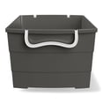thumbnail image 6 of Mainstays Kids Large Gray Plastic Stackable Rolling Toy Storage Basket with Handles, 6 of 7