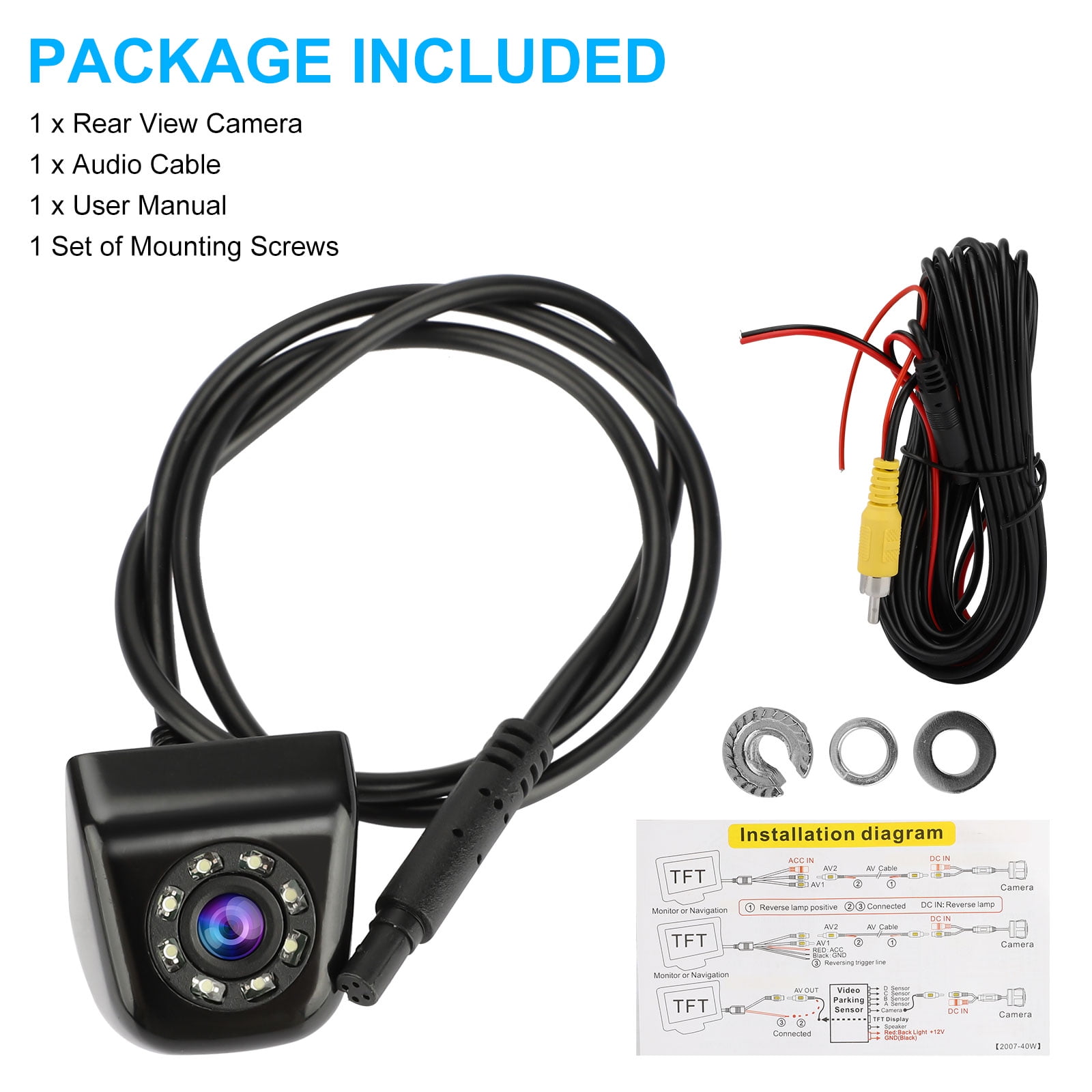 pillow tft lcd reversing camera manual free sample