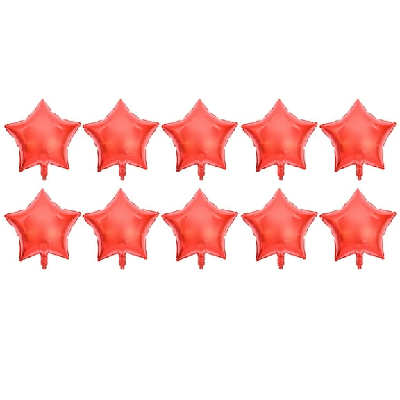 Star Shaped Balloons,10pcs 10in Five Star Aluminum Foil Balloons Party Decor for Birthday Valentines Wedding Engagement Party Supplies Decoration Red