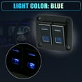 thumbnail image 5 of Car Marine Boat 2 Gang 5 Pin Toggle Rocker Switch Panel 12V/24V Circuit Breaker Blue LED Indicator Aluminum Alloy Black, 5 of 6
