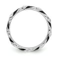 thumbnail image 2 of Solid 925 Sterling Silver Stackable Black Enameled Ring Eternity Band Size 10, 2 of 6