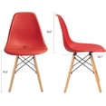 thumbnail image 3 of Furmax Pre Assembled Modern Style Dining Chair Mid Century Modern DSW Chair, Shell Lounge Plastic Chair for Kitchen, Dining, Bedroom, Living Room Side Chairs Set of 4，Red, 3 of 13