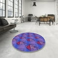 thumbnail image 4 of Ahgly Company Machine Washable Indoor Square Transitional Purple Amethyst Purple Area Rugs, 4' Square, 4 of 7