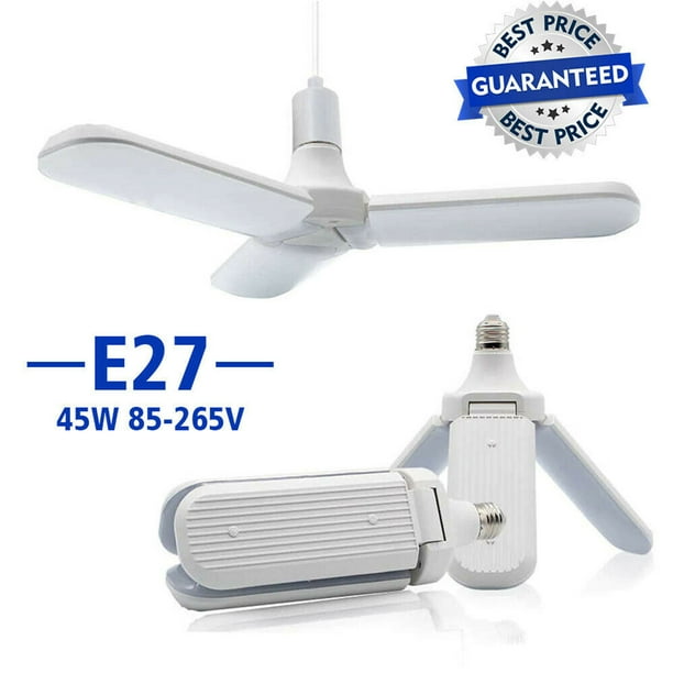 Foldable Energy Saving Led Garage Light Bulb Deformable Durable Cold White Fan Blade Adjustable Ultra Bright Ceiling Lamp For Home Porch Backyard Garden 30 45 60w Com Foldable Energy Saving Led Garage Light, Bright Ceiling Fan Light Bulbs