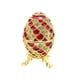 thumbnail image 1 of Caja de baratijas con forma de huevo de Pascua, adorno decorativo, organizador de joyas con forma de huevo de Fabergé. Rojo, 1 of 9