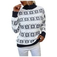 thumbnail image 2 of Fair Isle Sweater for Women Cozy High Neck Christmas Sweater Snowflake Design Holiday Fall Winter Business Casual Outfits Pullover Knit Tops, 2 of 6