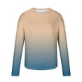 thumbnail image 5 of Men's Gradient Printed Top Casual Long Sleeved Round Neck Top/Shirt, 5 of 5